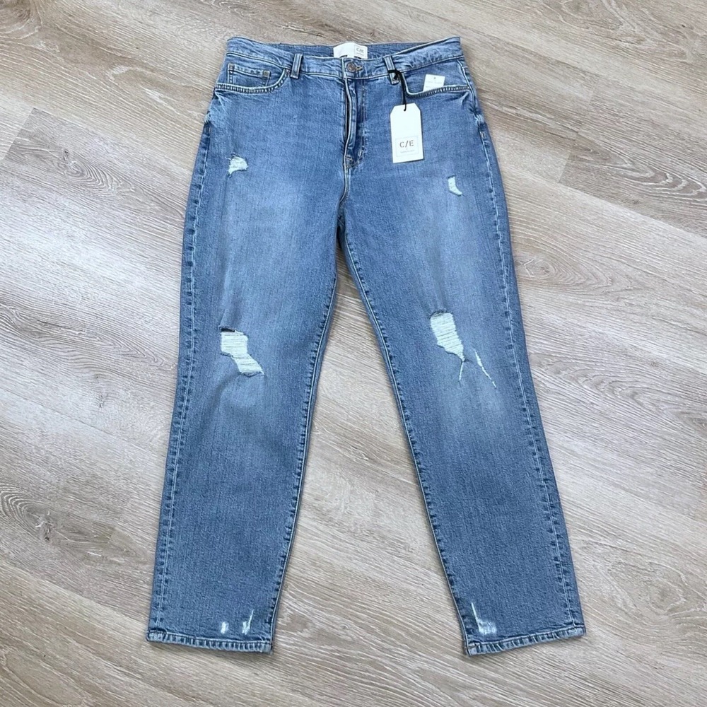 Current Elliot Jeans Womens 29 Sunny Destructed Blue Original‎ Boyfriend NWT
